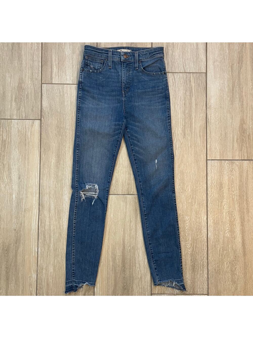 Madewell Curvy High Rise Skinny Jeans Womens 26 Raw Hem Stretch Denim